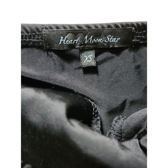 Vintage Heart Moon Star 90s Babydoll Halter Dress Juniors XS Black Fairy Grunge - Picture 6 of 10